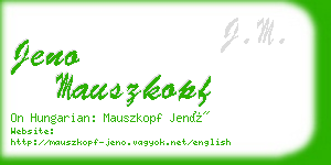 jeno mauszkopf business card